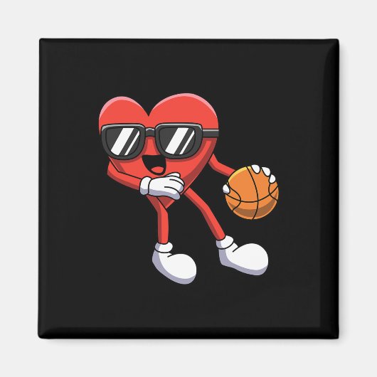 Leuke Valentijnsdag Hart Spelen Basketbal Boys K Magneet (Voorkant)