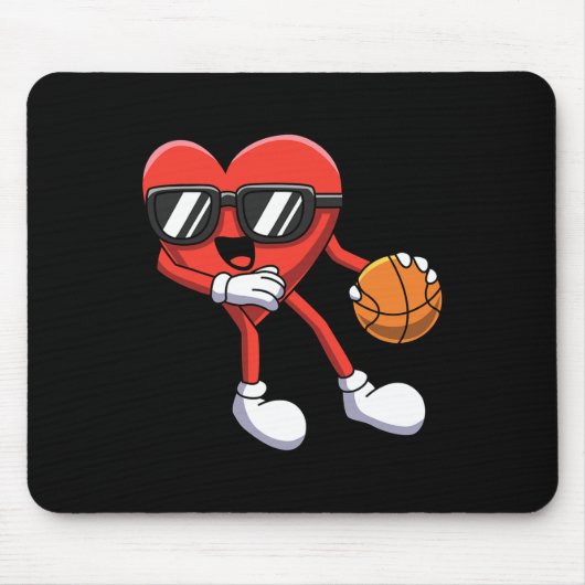 Leuke Valentijnsdag Hart Spelen Basketbal Boys K Muismat (Voorkant)