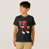 Leuke Valentijnsdag Hart Spelen Basketbal Boys K T-shirt (Voorkant volledig)