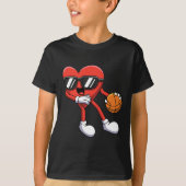 Leuke Valentijnsdag Hart Spelen Basketbal Boys K T-shirt (Voorkant)