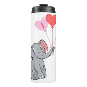 Leuke Valentijnsdag Ik hou van je hart olifant Thermosbeker