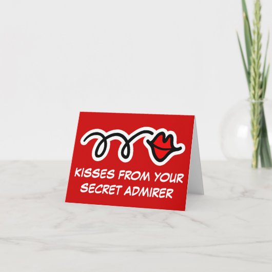 Leuke Valentijnsdag Kaart | Kusjes van geheime bew (Voorkant)