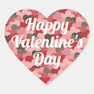 Leuke Valentijnsdag Papier Harten Patroon Hart Sticker