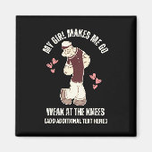 Leuke Valentijnsdag POPEYE Zwak op de knieën Magneet (Voorkant)