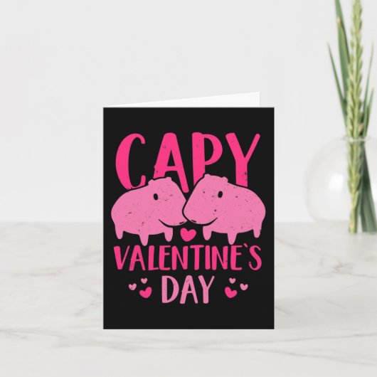 Leuke Valentijnskoppel Capy Valentijnsdag Capybara Kaart (Voorkant)
