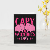 Leuke Valentijnskoppel Capy Valentijnsdag Capybara Kaart (Gele Bloem)