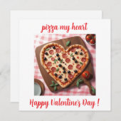 Leuke Valentijnspizza Hart Italië   Feestdagenkaart (Voorkant / Achterkant)