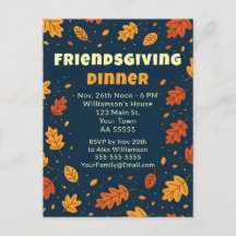 Leuke vallende bladeren Friendsgiving diner potluc