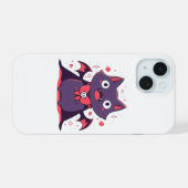 Leuke Vampier Kat iPhone 15 Case (Achterkant horizontaal)