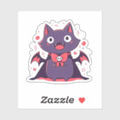 Leuke Vampier Kat Sticker (Vel)