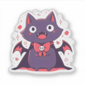 Leuke Vampier Kat Sticker (Voorkant)