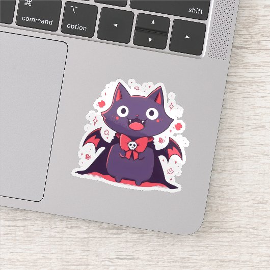 Leuke Vampier Kat Sticker (Detail)