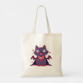 Leuke Vampier Kat Tote Bag (Achterkant)
