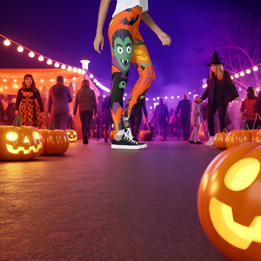 Leuke Vampier, Zwarte Kat & Pompoen Halloween Leggings