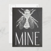 leuke van de de bijenmijn van de bordtekening de feestdagenkaart (Voorkant / Achterkant)