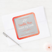Leuke Vanille Roos Roze Product Verpakkingslabels Vierkante Sticker (Envelop)