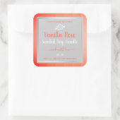 Leuke Vanille Roos Roze Product Verpakkingslabels Vierkante Sticker (Tas)