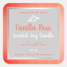 Leuke Vanille Roos Roze Product Verpakkingslabels Vierkante Sticker