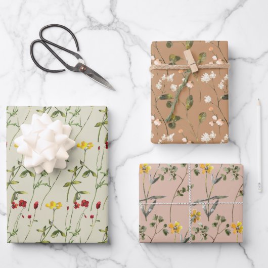 Leuke variëteit bloemen wrapping papier inpakpapier vel (Voorkant)