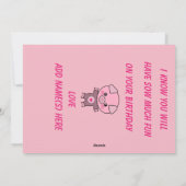 Leuke Varken van de Verjaardag van meisjes Feestdagenkaart (Achterkant)