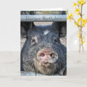 Leuke Varken Verjaardagskaart Kaart (Gele Bloem)