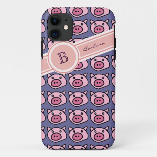 Leuke Varkens Naam initiaal Case-Mate iPhone Case (Achterkant)
