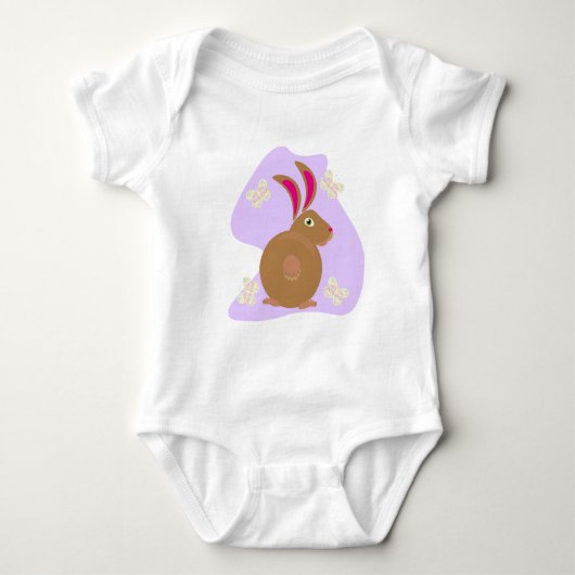 Leuke vector konijntje in roze kleuren romper (Voorkant)