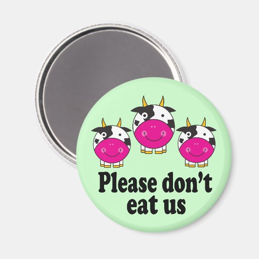 Leuke Vegan Koeien magneet (Voorkant / Achterkant)