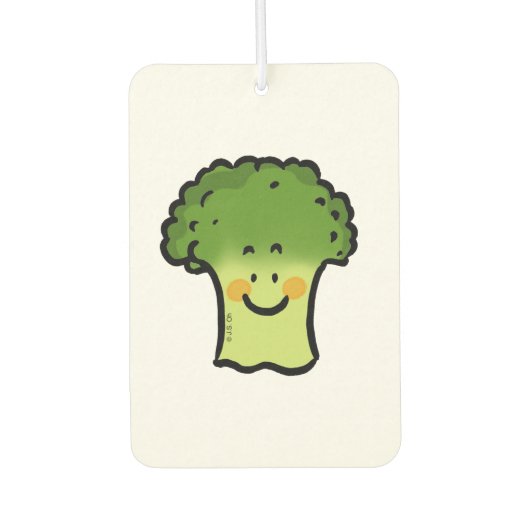 Leuke veggie broccoli cartoon luchtverfrisser (Voorkant)