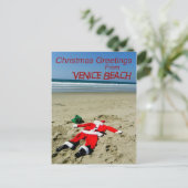 Leuke Venice Beach kerst Briefkaart! Feestdagenkaart (Staand voorkant)