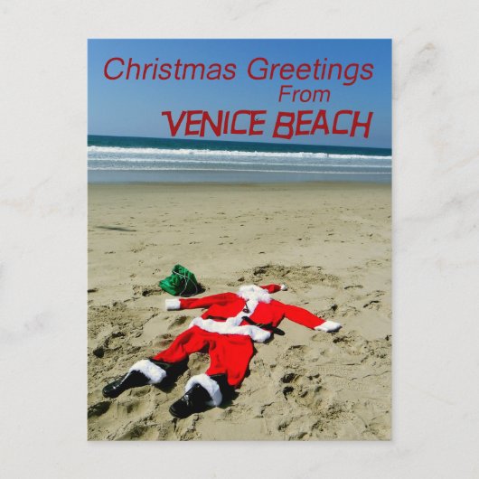 Leuke Venice Beach kerst Briefkaart! Feestdagenkaart (Voorkant)