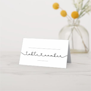 Leuke verbindende hart lettertype bruiloft plaatskaartje