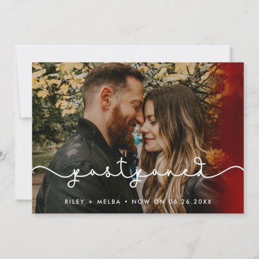 Leuke verbindende hartletter Uitgestelde fotokaart Aankondiging (Voorkant)