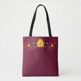 Leuke verf druppels paars rood monogram tote bag