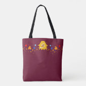 Leuke verf druppels paars rood monogram tote bag (Achterkant)