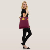 Leuke verf druppels paars rood monogram tote bag (Op model)