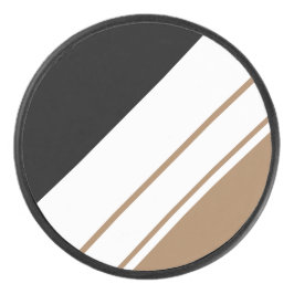 Leuke verfijnde zwarte tan witte racestrepen hockey puck