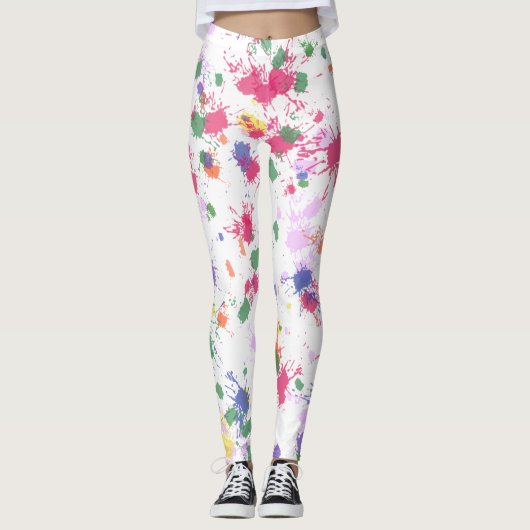 Leuke verfspat vlek leggings (Voorkant)