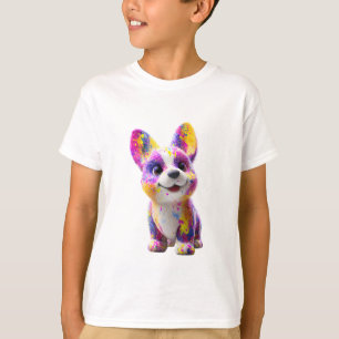 Leuke verfspatten Corgi Puppy Kinderen T-shirt
