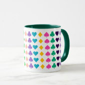 Leuke, verheffende gekleurde speelkaarten pakken p mok (Voorkant rechts)