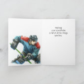 Leuke verjaardag aangepaste naam spelen hockey kaart (Binnen)