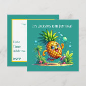 Leuke verjaardag ananas party strand kaart (Voorkant / Achterkant)