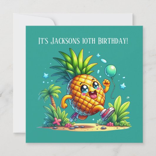 Leuke verjaardag ananas party strand kaart (Voorkant)