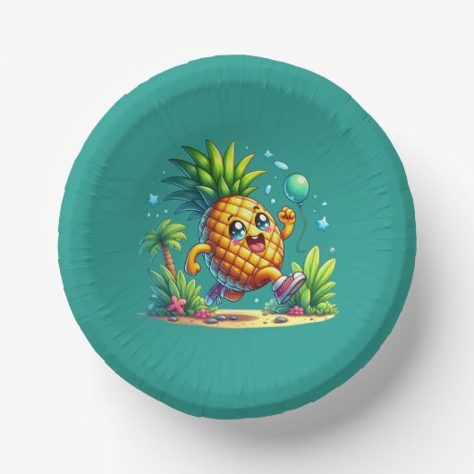 Leuke verjaardag ananas party strand papieren kommen (Voorkant)