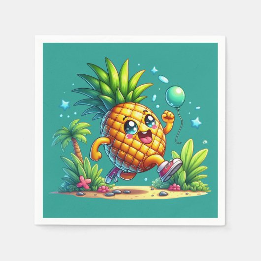 Leuke verjaardag ananas party strand servet (Voorkant)