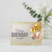 Leuke Verjaardag Ballon Confetti Briefkaart (Staand voorkant)