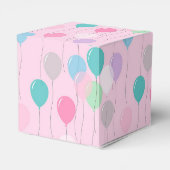 Leuke Verjaardag Ballonnen Patroon op Roze Achterg Bedankdoosjes (Achterkant)