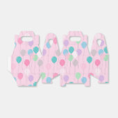 Leuke Verjaardag Ballonnen Patroon op Roze Achterg Bedankdoosjes (Uitgevouwen)