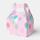 Leuke Verjaardag Ballonnen Patroon op Roze Achterg Bedankdoosjes (Voorkant Zijde)