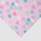 Leuke Verjaardag Ballonnen Patroon op Roze Achterg Tissuepapier (Detail)
